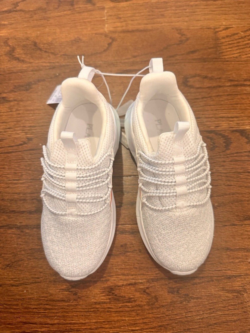 *brand new with tags* Toddler white/silver/Light Gray Knit Slip-On Sneakers